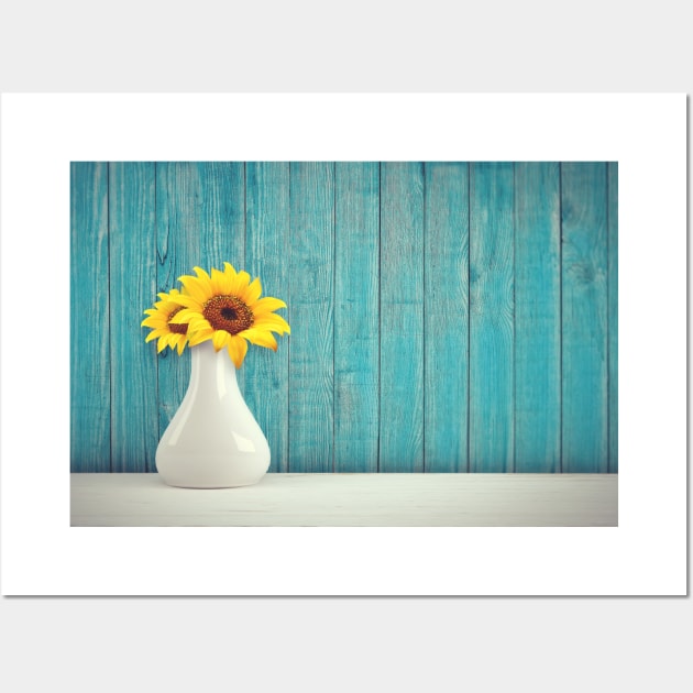 Sunflower Pot Wall Art by LefTEE Designs